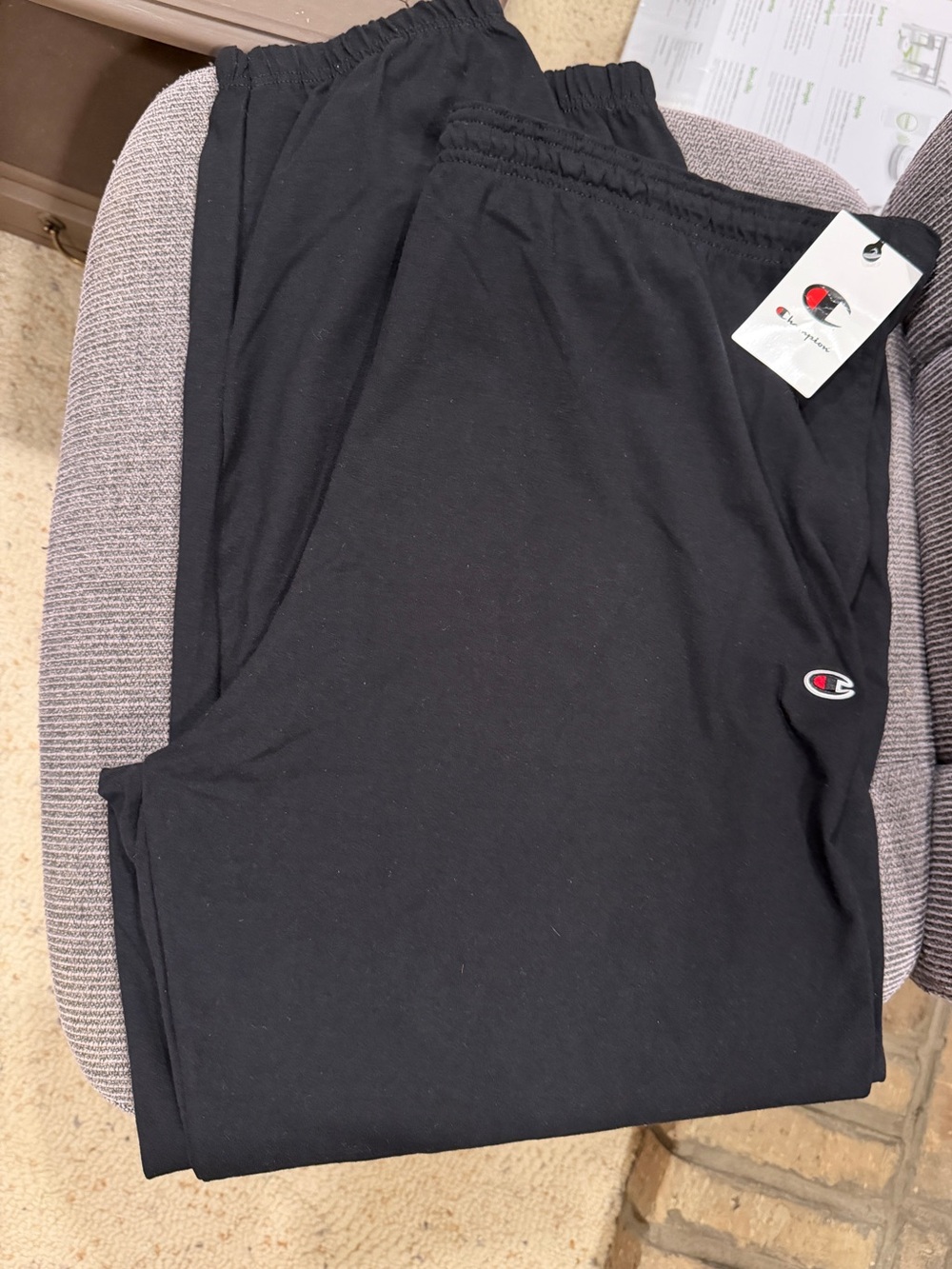 Champion Mens Size‎ 4XB Black Elastic-Waist Sweatpants NEW